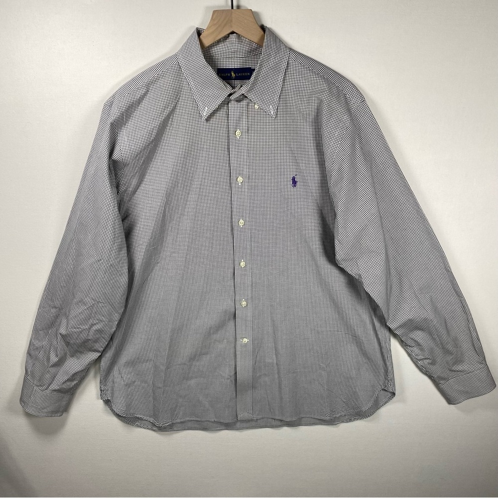 Polo Ralph Lauren‎ men Custom Fit Checked Oxford Shirt 17 34/35